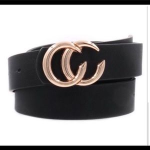 Faux leather belt